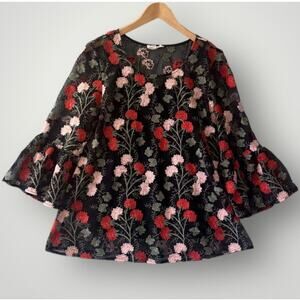 Flounce Sleeve Blouse- Size Medium